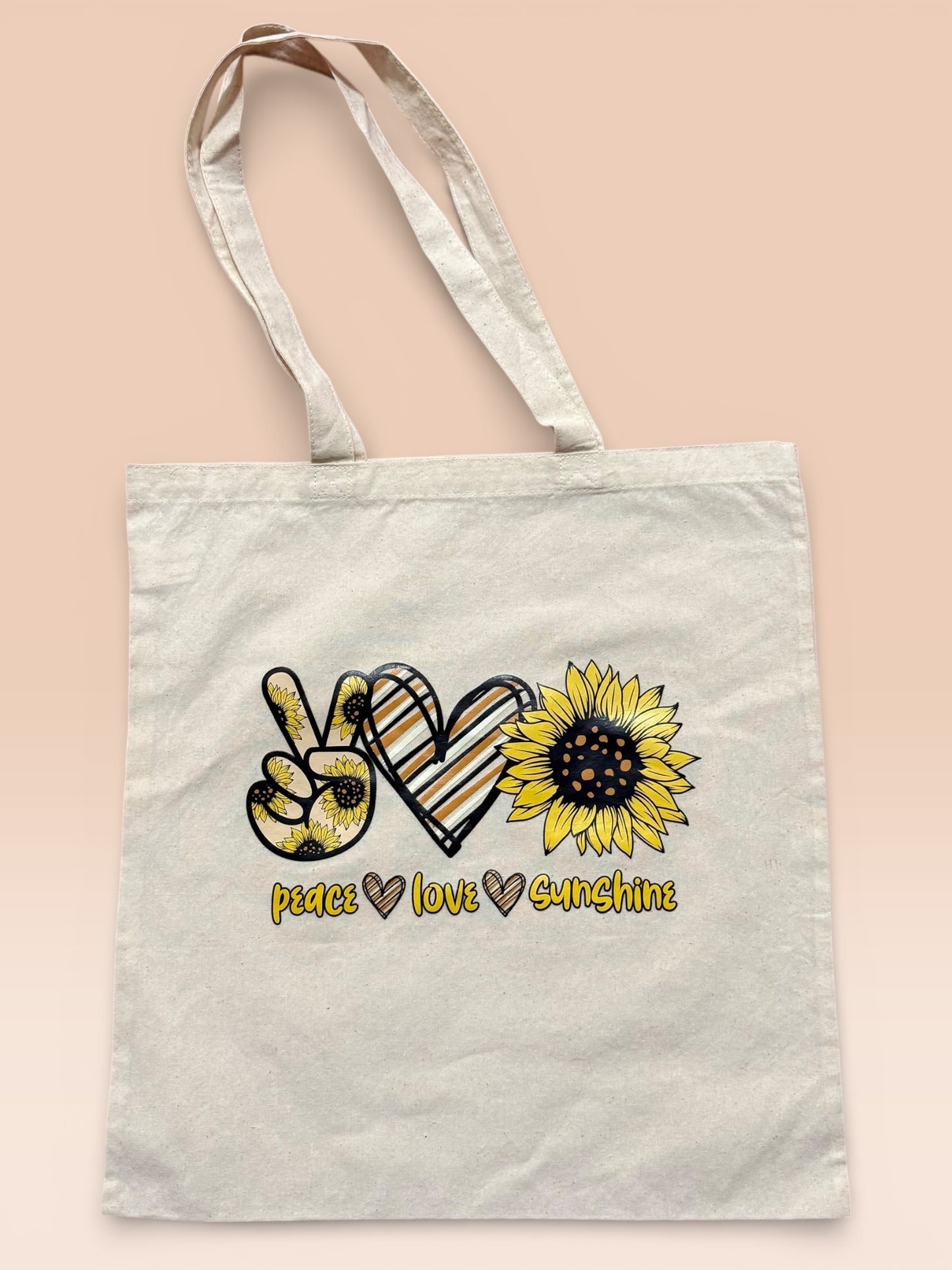 Peace Love Sunflower tote bag