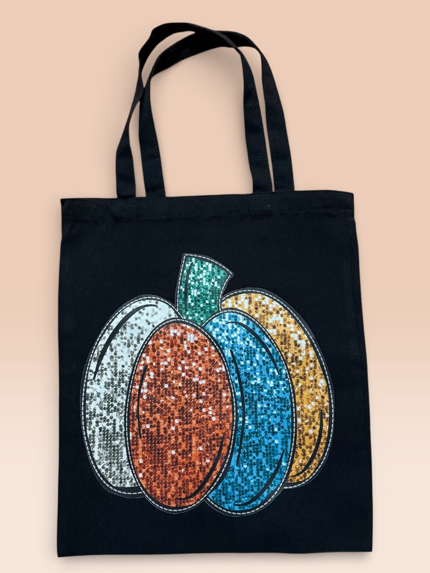 Glitter Pumpkin Tote Bag