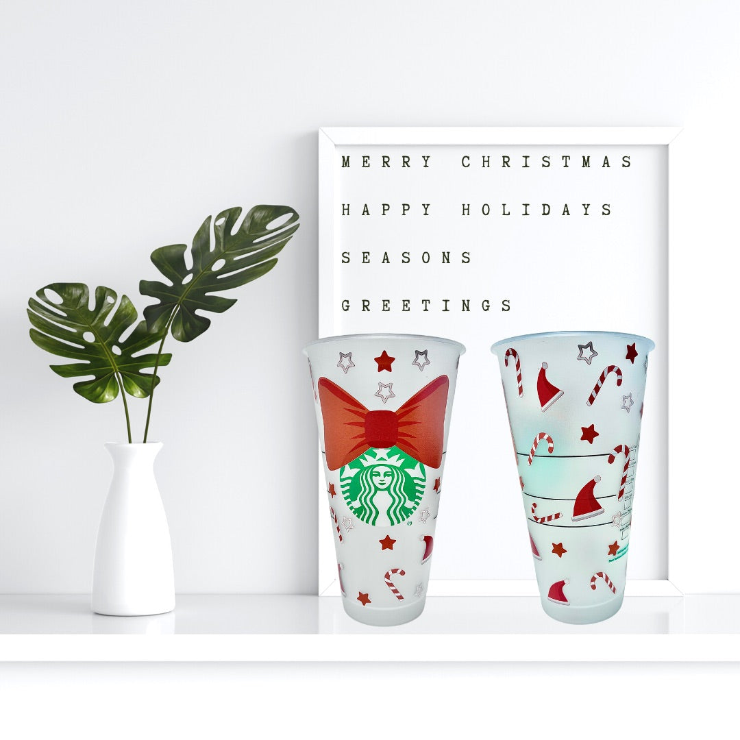 Christmas Bow Starbucks cold cup – Fire Girl Design