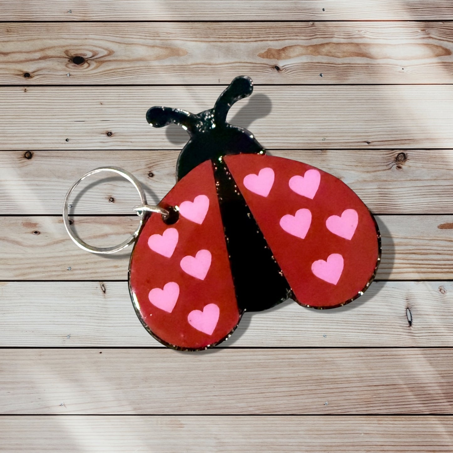 Glitter Acrylic Keychain - Ladybug