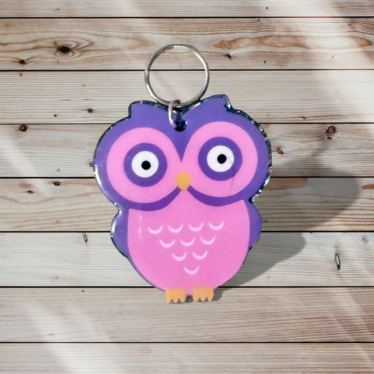 Glitter Acrylic Keychain - Owl