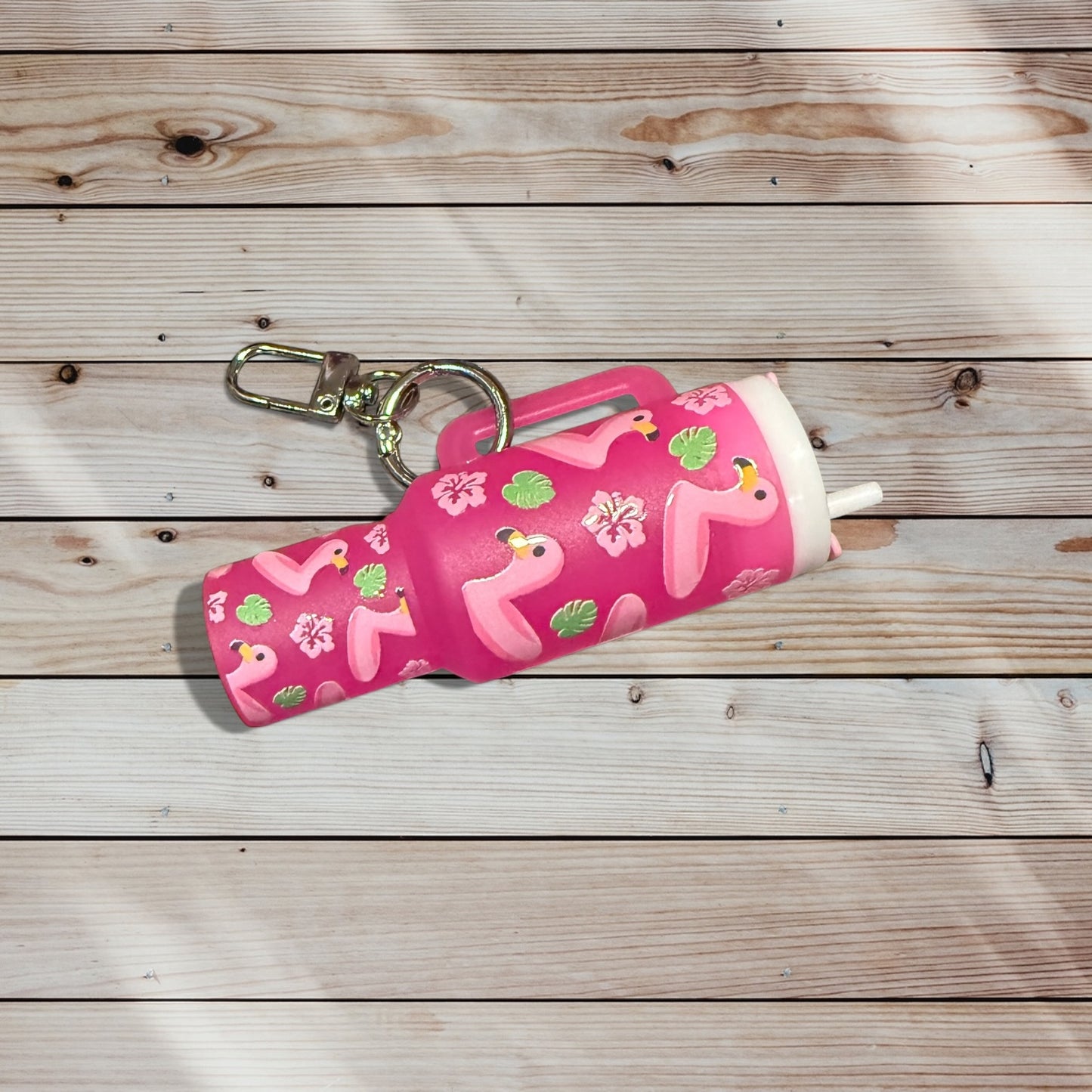 Mini Tumbler Keychain – Flamingos