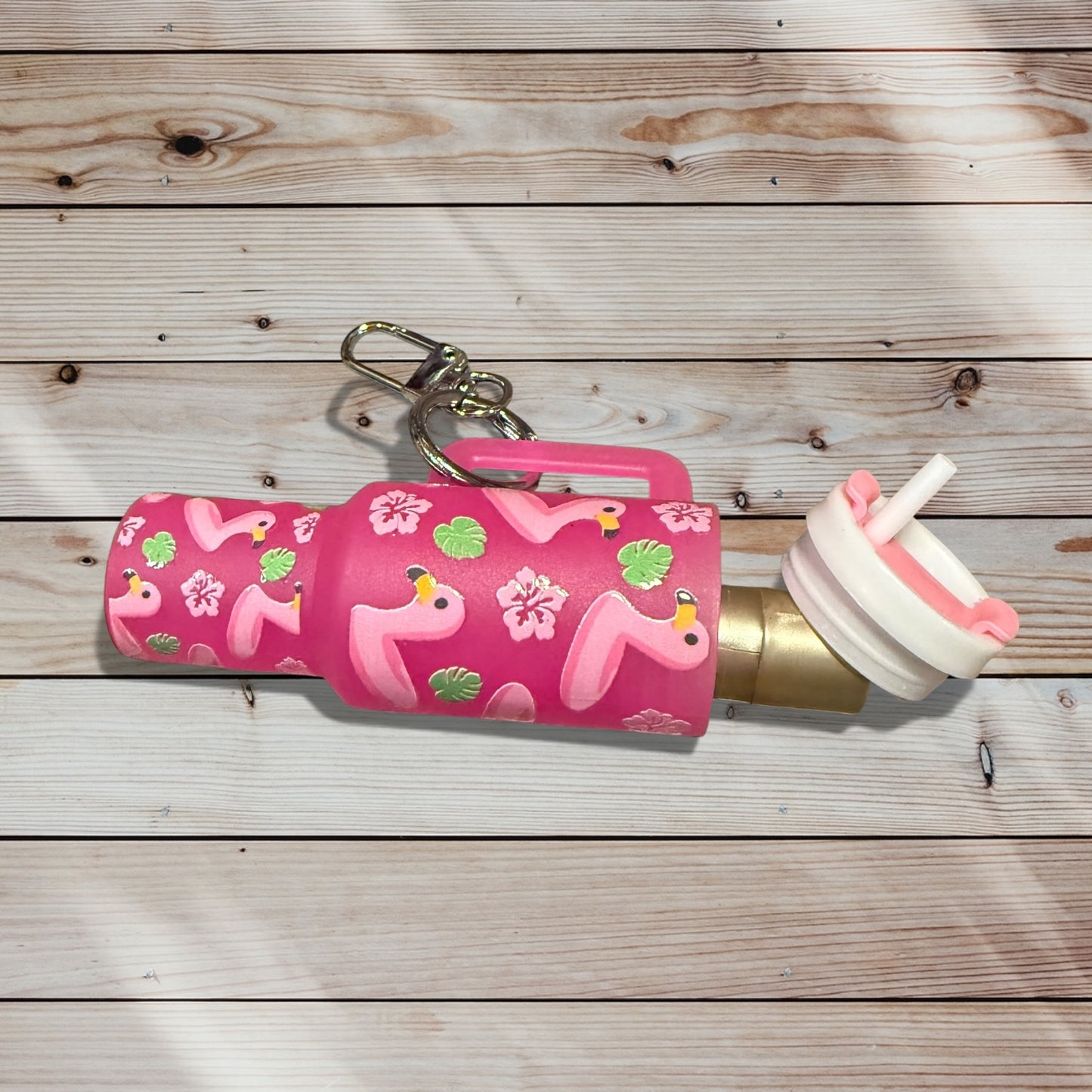 Mini Tumbler Keychain – Flamingos