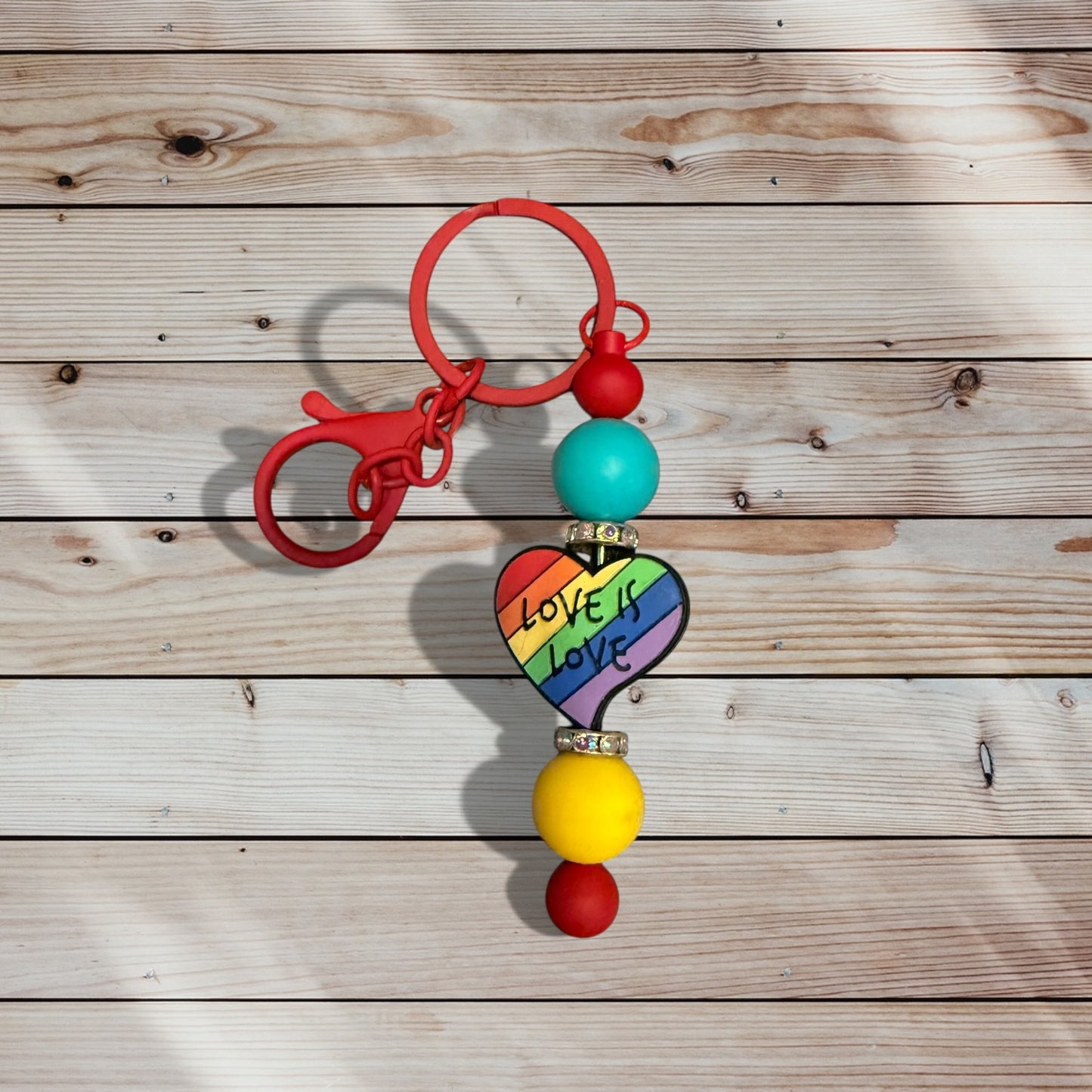 Silicone Bead Keychain – Love is Love
