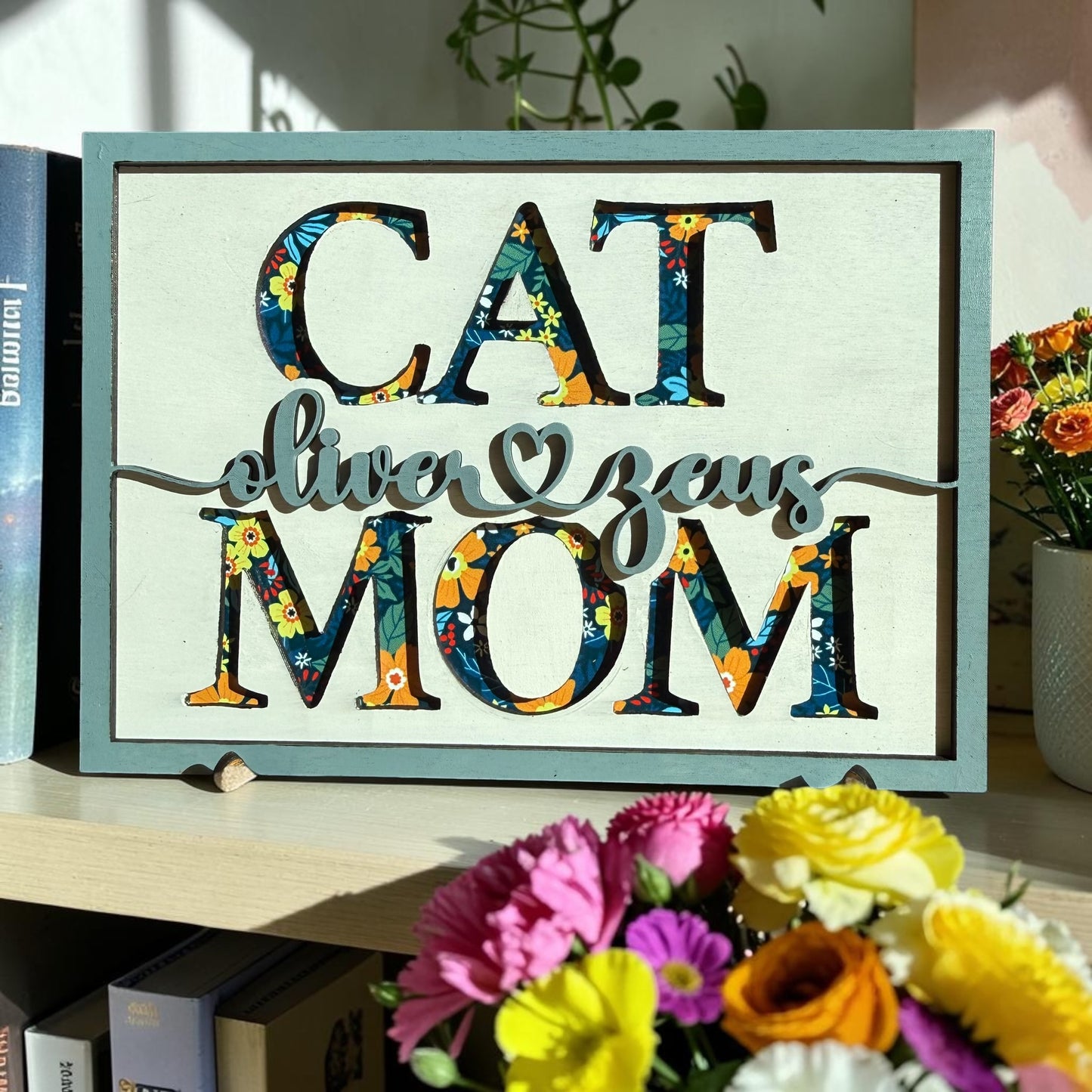 Mom - Dog Mom - Cat Mom personalized sign