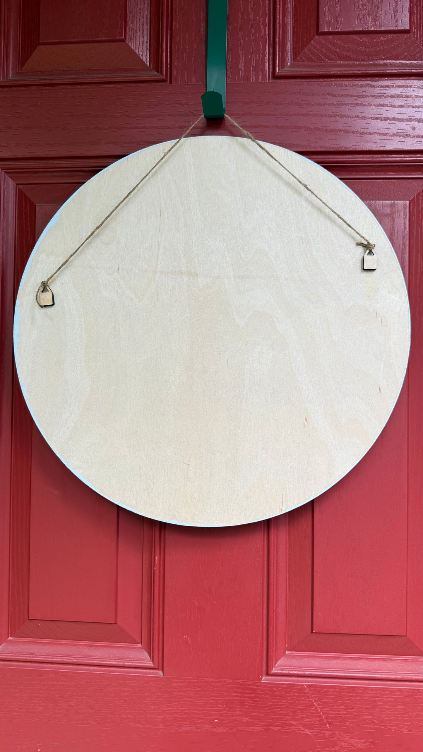 Round wood door sign - cat and floral