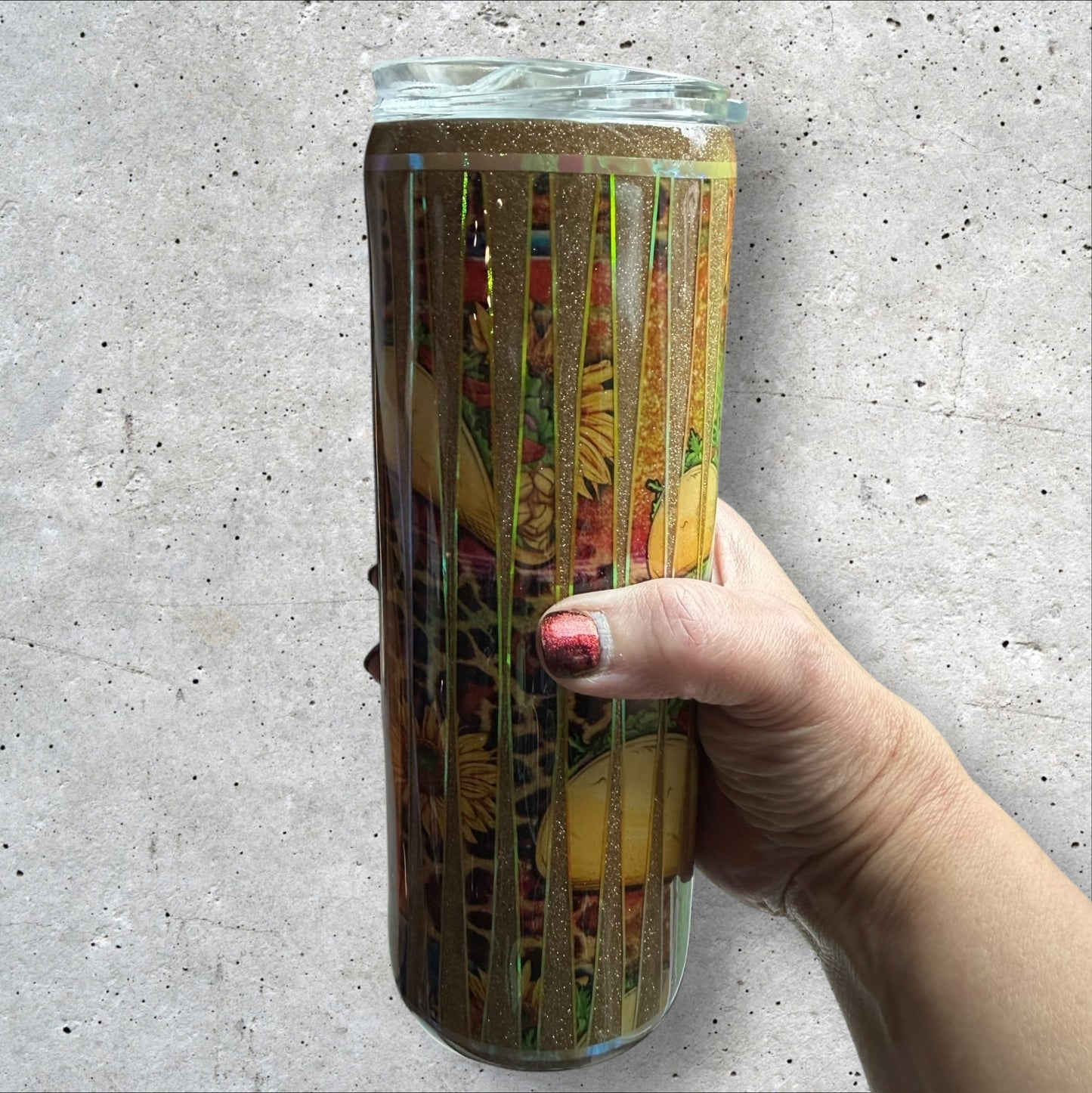 Glitter Tumbler  - Leopard Taco