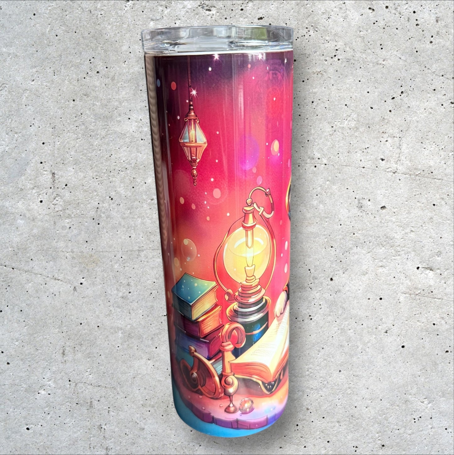 Sublimation Tumbler - Pink Steampunk Cat