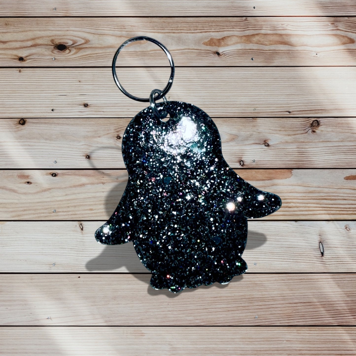 Glitter Acrylic Keychain - Penguin